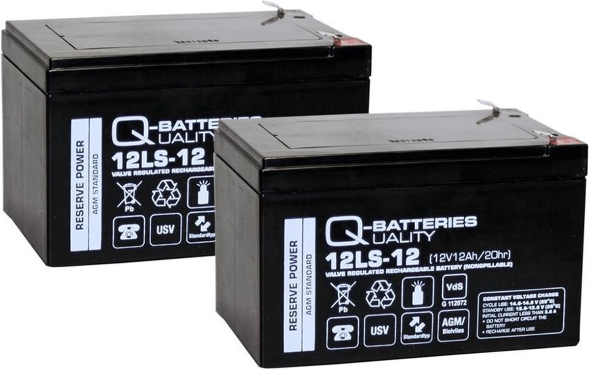 Q-Batteries Vervangingsbatterij RBC6 Voor UPS-systemen Van APC 12V 12 Ah 4250889639051