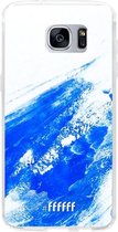 Samsung Galaxy S7 Edge Hoesje Transparant TPU Case - Blue Brush Stroke #ffffff