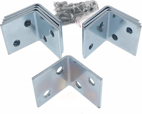 16x stuks hoekankers / stoelhoeken inclusief schroeven - 30 x 30 x 30 mm - metaal - hoekverbinders