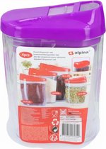 Alpina Voorraadpotset 1,25/0,5 Liter Transparant/paars 4-delig