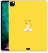 TPU Backcover iPad Pro 12.9 (2020) | iPad Pro 12.9 (2021) Hoesje met naam Baby Leopard met transparant zijkanten