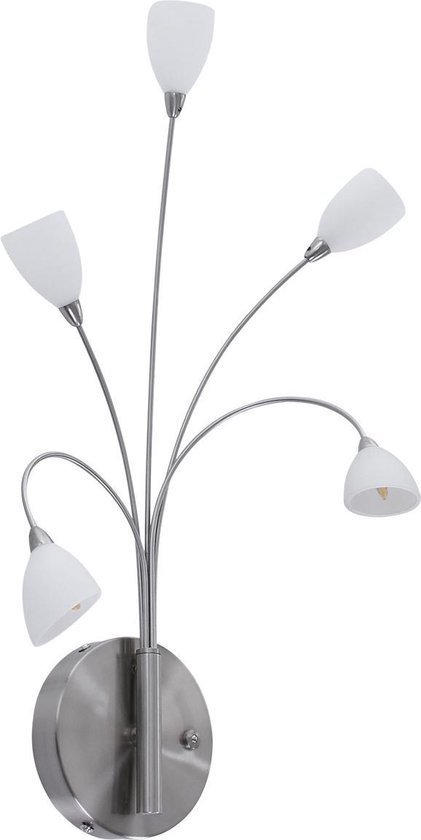 Steinhauer Tarda LED - Wandlamp Klassiek - Staal - H:52cm - G4 - Voor Binnen  - Metaal... | bol.com