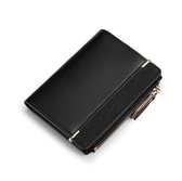 ZILOU® Compact wallet Ladies Zipper wallet Zwart