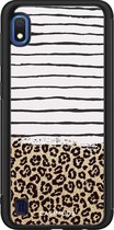 Samsung A10 hoesje - Luipaard strepen | Samsung Galaxy A10 case | Hardcase backcover zwart