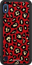 Samsung A10 hoesje - Luipaard rood | Samsung Galaxy A10 case | Hardcase backcover zwart