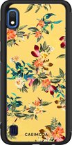 Samsung A10 hoesje - Bloemen geel flowers | Samsung Galaxy A10 case | Hardcase backcover zwart