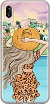 Huawei P20 Lite hoesje siliconen - Sunset girl | Huawei P20 Lite (2018) case | multi | TPU backcover transparant