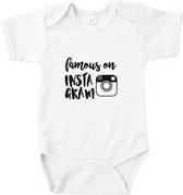 Rompertjes baby met tekst - Famous on instagram - Romper wit - Maat 62/68