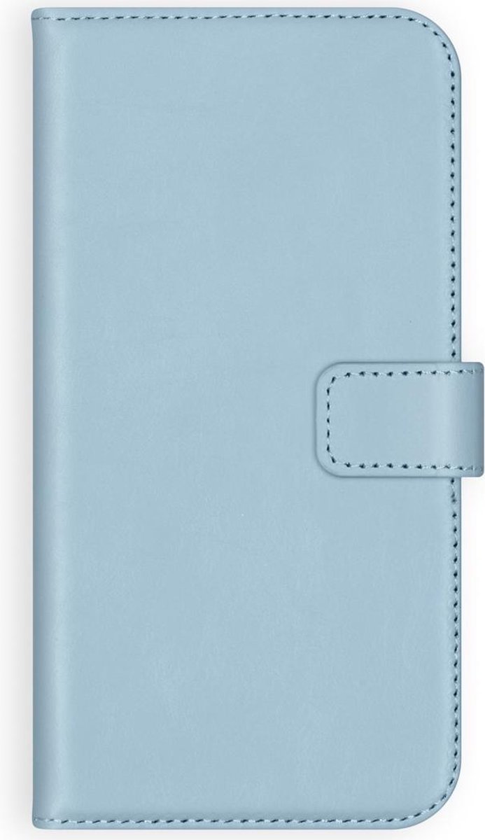 Selencia Hoesje Geschikt voor Samsung Galaxy S20 Hoesje Met Pasjeshouder - Selencia Echt Lederen Bookcase - Lichtblauw
