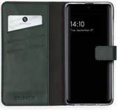 Samsung Galaxy A51 Hoesje met Pasjeshouder - Selencia Echt Lederen Booktype - Groen