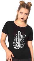 Banned Dames Tshirt -4XL- Cosmic cactus Occult Zwart