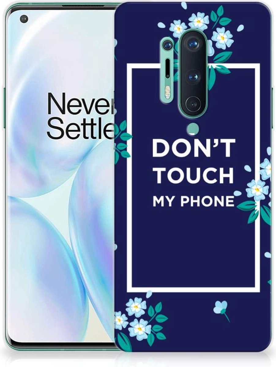 OnePlus 8 Pro Silicone-hoesje Flowers Blue DTMP