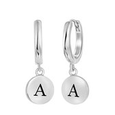Zilveren oorringen alfabet rhodiumplated - A