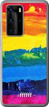 Huawei P40 Pro Hoesje Transparant TPU Case - Rainbow Canvas #ffffff