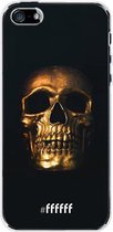 iPhone SE (2016) Hoesje Transparant TPU Case - Gold Skull #ffffff
