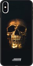 iPhone Xs Max Hoesje TPU Case - Gold Skull #ffffff
