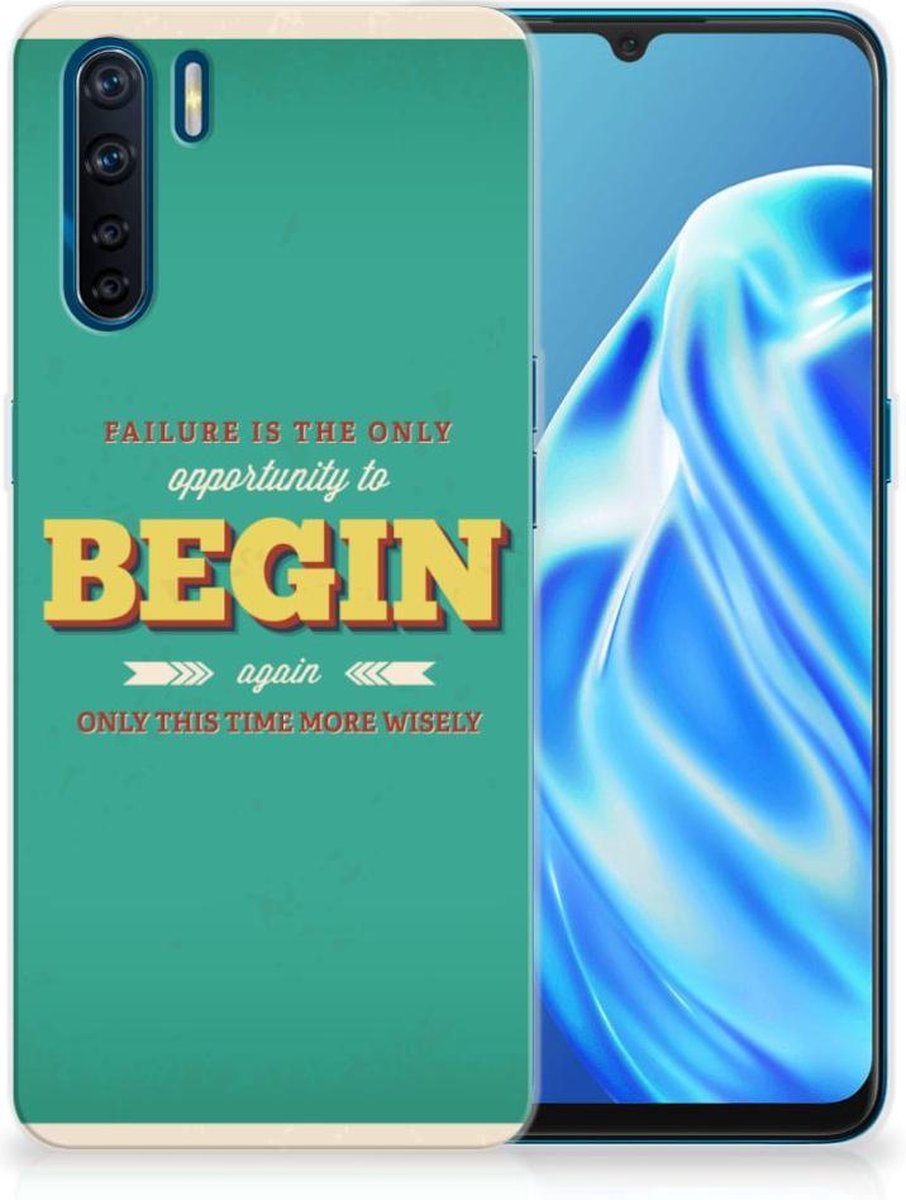 OPPO A91 Siliconen hoesje met naam Quote Begin