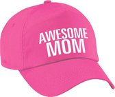 Awesome mom pet / cap roze voor dames - Moederdag - baseball cap - cadeau petten / caps voor mama / moeder