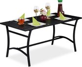table de jardin relaxdays noir - table de balcon 60 x 120 cm - table métal - table de patio - balcon