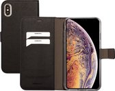 Mobiparts hoesje geschikt voor Apple iPhone XS Max - Saffiano Wallet/Portemonnee hoesje - Magneet Sluiting - 3 Opbergvakken - Zwart