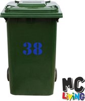 Kliko Sticker / Vuilnisbak Sticker - Nummer 38 - 15,7 x 25 - Blauw
