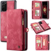 Caseme - vintage 2 in 1 portemonnee hoes - Samsung Galaxy Note 20 - Rood