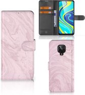 GSM Hoesje Xiaomi Redmi Note 9 Pro | Note 9S Flip Case Marble Pink