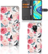 Smartphone Hoesje Xiaomi Redmi Note 9 Pro | Note 9S Flipcase Cadeautjes voor Moederdag Butterfly Roses