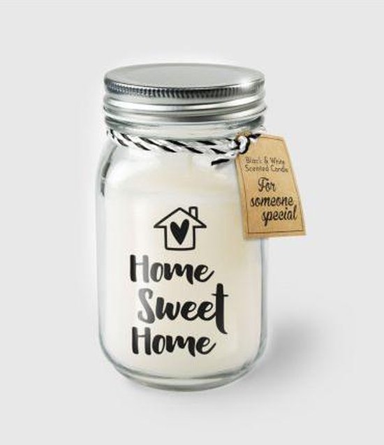 Bougie - Home sweet home - Parfum léger vanille - Dans un bocal en verre -  Dans un... | bol.com