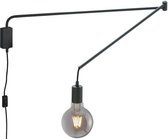 LED Wandlamp - Wandverlichting - Trion Live - E27 Fitting - Rechthoek - Mat Zwart - Aluminium