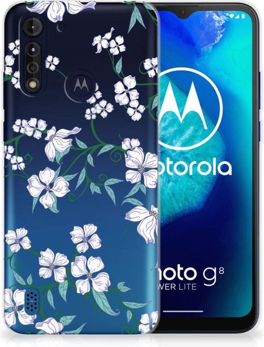 Motorola Moto G8 Power Lite Uniek TPU Case Blossom White