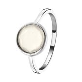 Lucardi Dames Ring Gemstone moonstone - Ring - Cadeau - Echt Zilver - Zilverkleurig