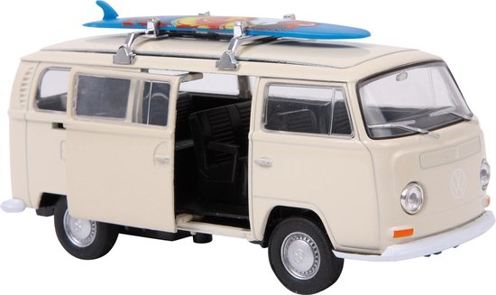 Armoedig Festival patroon Modelauto Volkswagen bus T2 wit met surfplank 11 cm - Schaal 1:34 -  Speelgoed auto... | bol.com