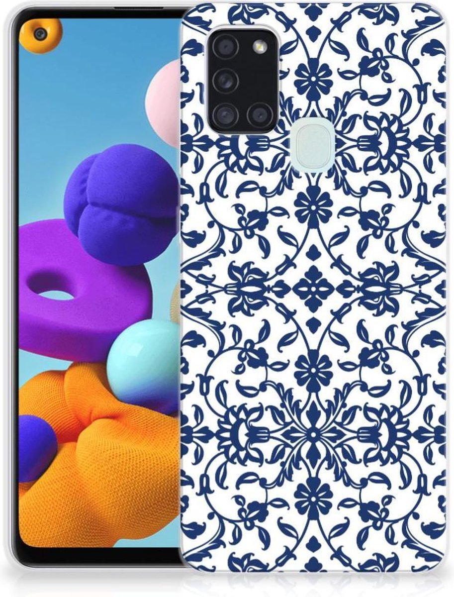 Samsung Galaxy A21s TPU Case Flower Blue