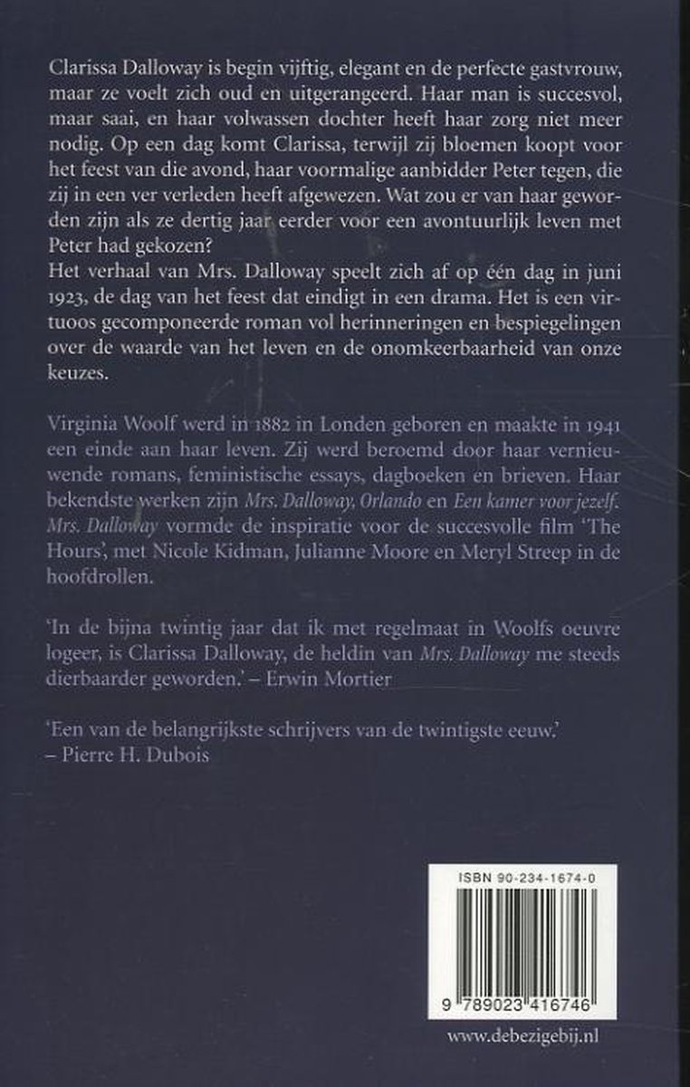 Mrs Dalloway Midprice - back cover