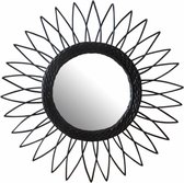 Rox Living Spiegel Rond Zonnebloem 50 Cm Hout Zwart