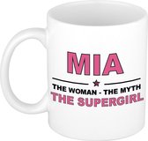 Mia The woman, The myth the supergirl cadeau koffie mok / thee beker 300 ml
