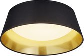LED Plafondlamp - Plafondverlichting - Trion Pinton - 14W - Warm Wit 3000K - Rond - Mat Zwart - Textiel - BSE