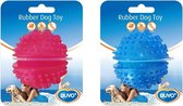 Duvo+ Tpr ball treat dispenser Blauw/roze 7cm, LET OP ! GEEN KEUZE MOGELIJK !!