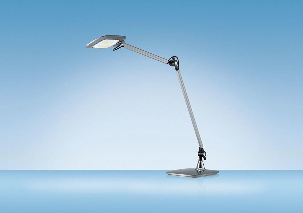 Hansa bureaulamp E-Motion, LED-lamp, zilver