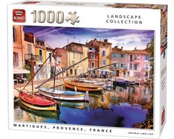 King - Legpuzzel - Frankrijk Provence Martigues Haven Huizen 1000 stukjes 68 cm x 49 cm