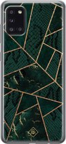 Samsung A31 hoesje siliconen - Abstract groen | Samsung Galaxy A31 case | groen | TPU backcover transparant