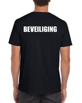 Beveiliging t-shirt zwart voor heren - bedrukking aan voor- en achterkant - beveiliger shirt M