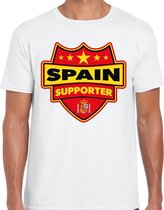 Spain supporter schild t-shirt wit voor heren - Spanje landen t-shirt / kleding - EK / WK / Olympische spelen outfit 2XL