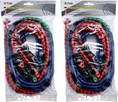18x Bagagespinnen / snelbinders groen/rood/blauw - 60 / 80 / 100 cm - Bagagespin/snelbinder/spanelastiek