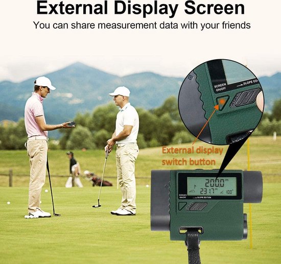 Huepar - Dubbele laserafstandsmeter (200 m, met laser, lcd-display met achtergrondverlichting, meting van afstand, oppervlak, volume en Pythagore- modus
