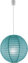 LED Hanglamp - Hangverlichting - Trion Ponton - E27 Fitting - Rond - Mat Turquoise - Papier - BES LED