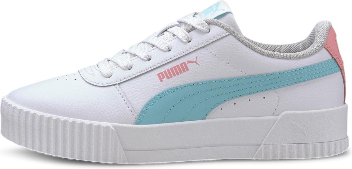 PUMA Carina L Jr Meisjes Sneakers - Puma White-Gulf Stream - Maat 38 |  bol.com