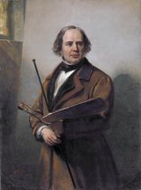 Jan Willem Pieneman (1779-1853). Schilder, vader van Nicolaas Pieneman, Nicolaas Pieneman, 1860 op canvas, afmetingen van dit schilderij zijn 75x100 cm