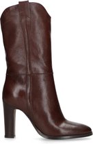 Manfield - Dames - Bruine laarzen met hak - Maat 38 | bol.com